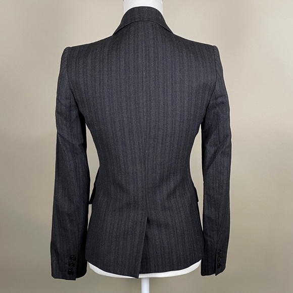 Theory Wool Blazer in a Luxe Grey Stripe - Picture 4 of 6